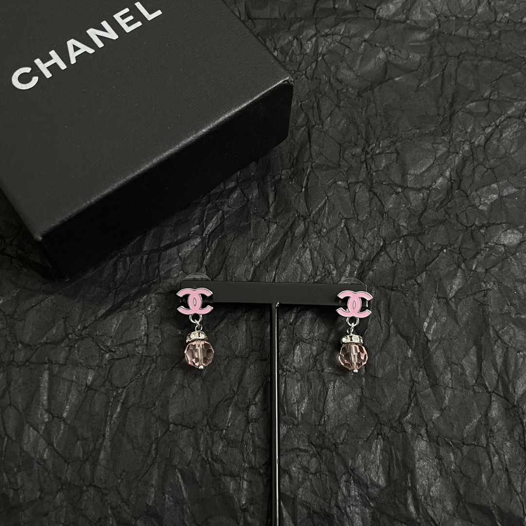[TOP] CHANEL Earrings- Pink