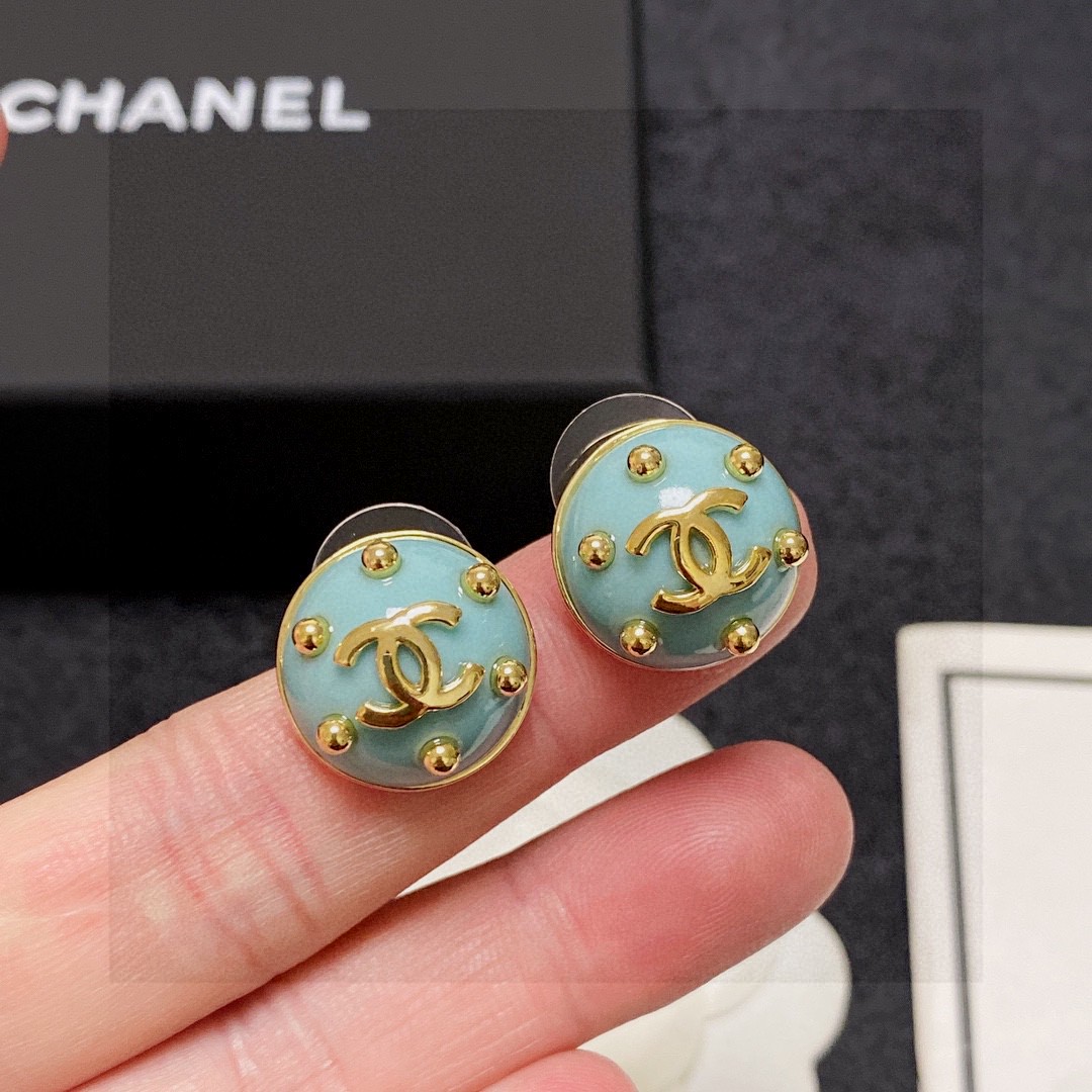 [TOP] CHANEL  Earrings- Blue