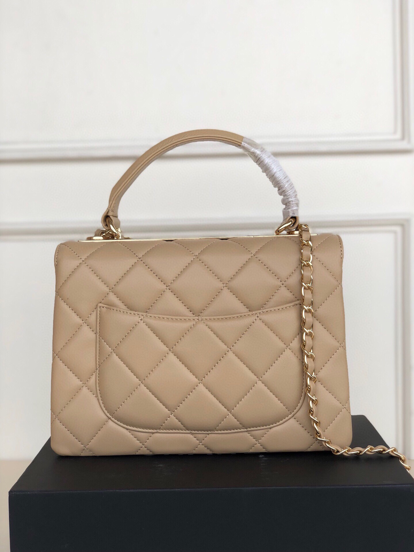 [TOP] CHANEL Trendy CC Handle Bag 25×12×17CM - Beige&GHW