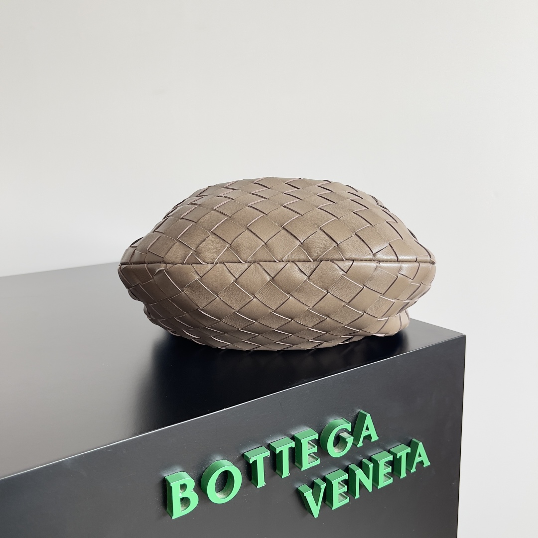 [TOP] Bottega Veneta BV Jodie Bag Lambskin 23x15x5cm/36x21x13cm/48x40x16cm - Pine Cone Brown