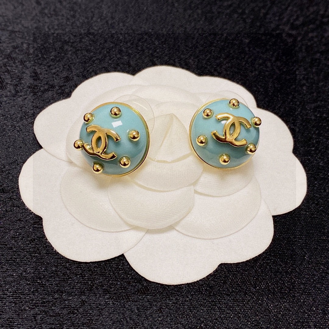 [TOP] CHANEL  Earrings- Blue