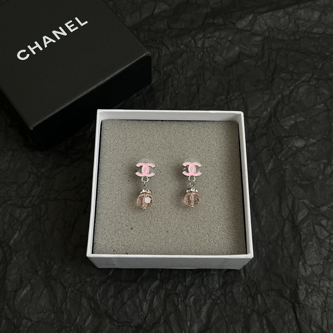 [TOP] CHANEL Earrings- Pink