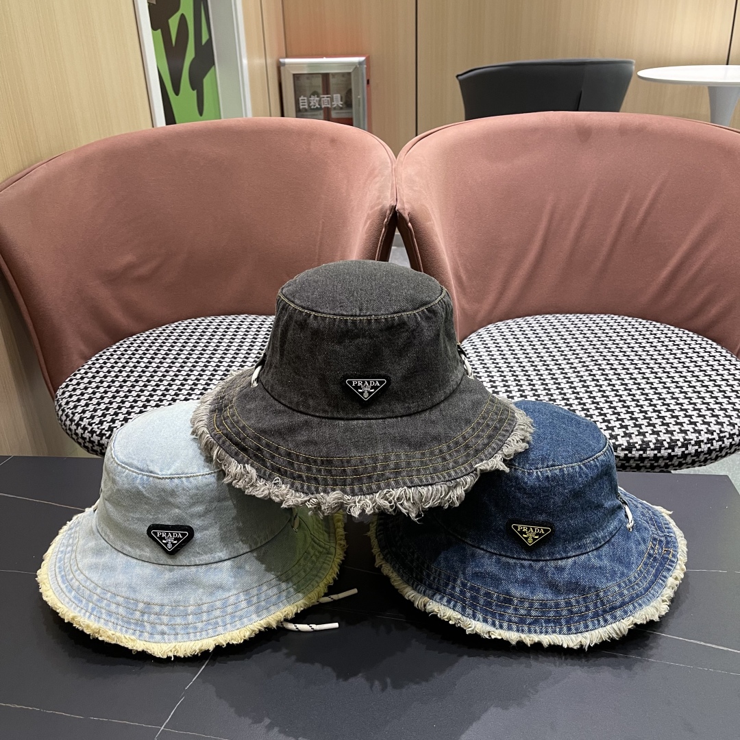 [TOP] PRADA Linen Bucket Hat - 3 Color