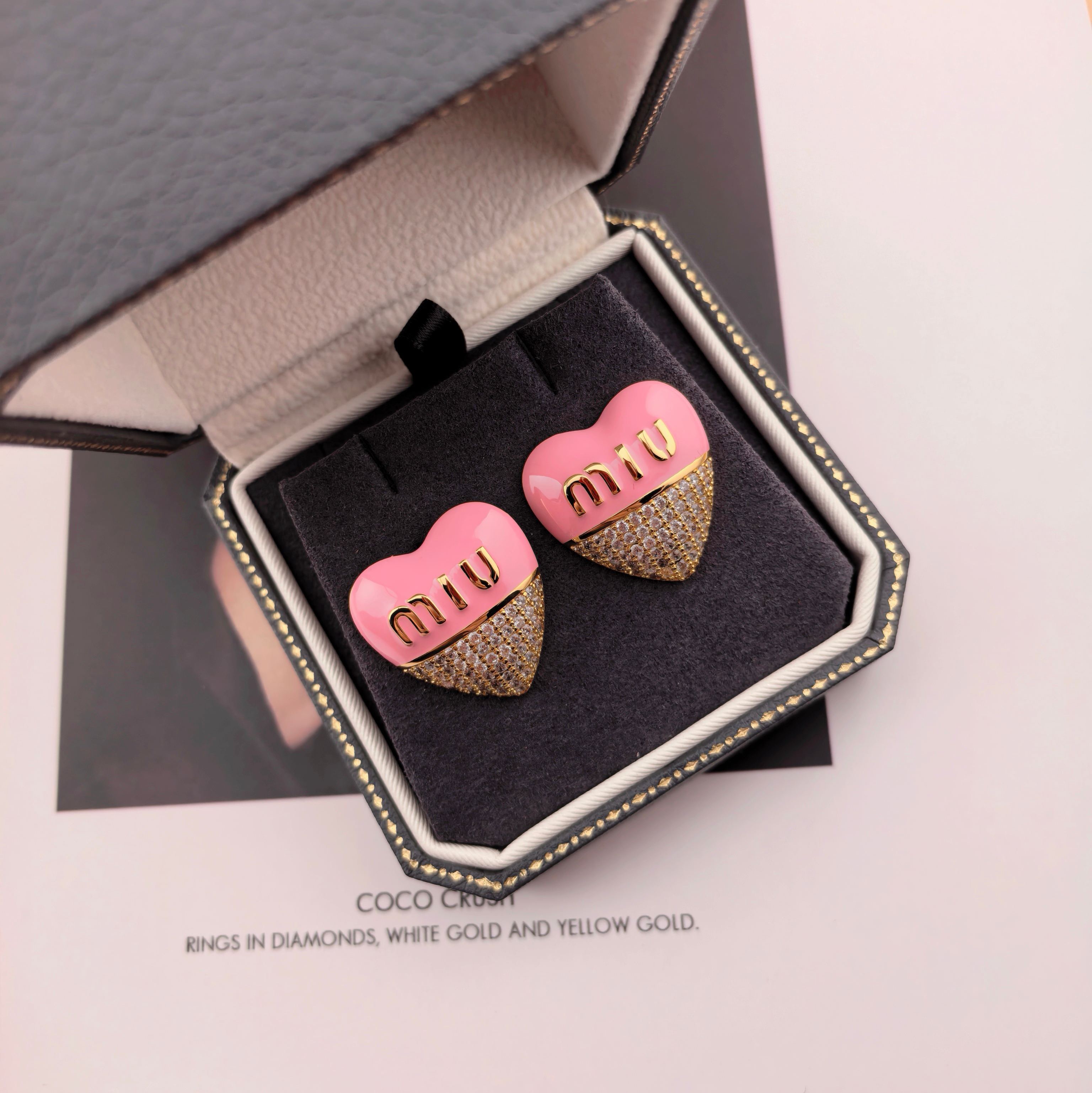 [TOP] Miu Miu Earrings - Pink and Gold