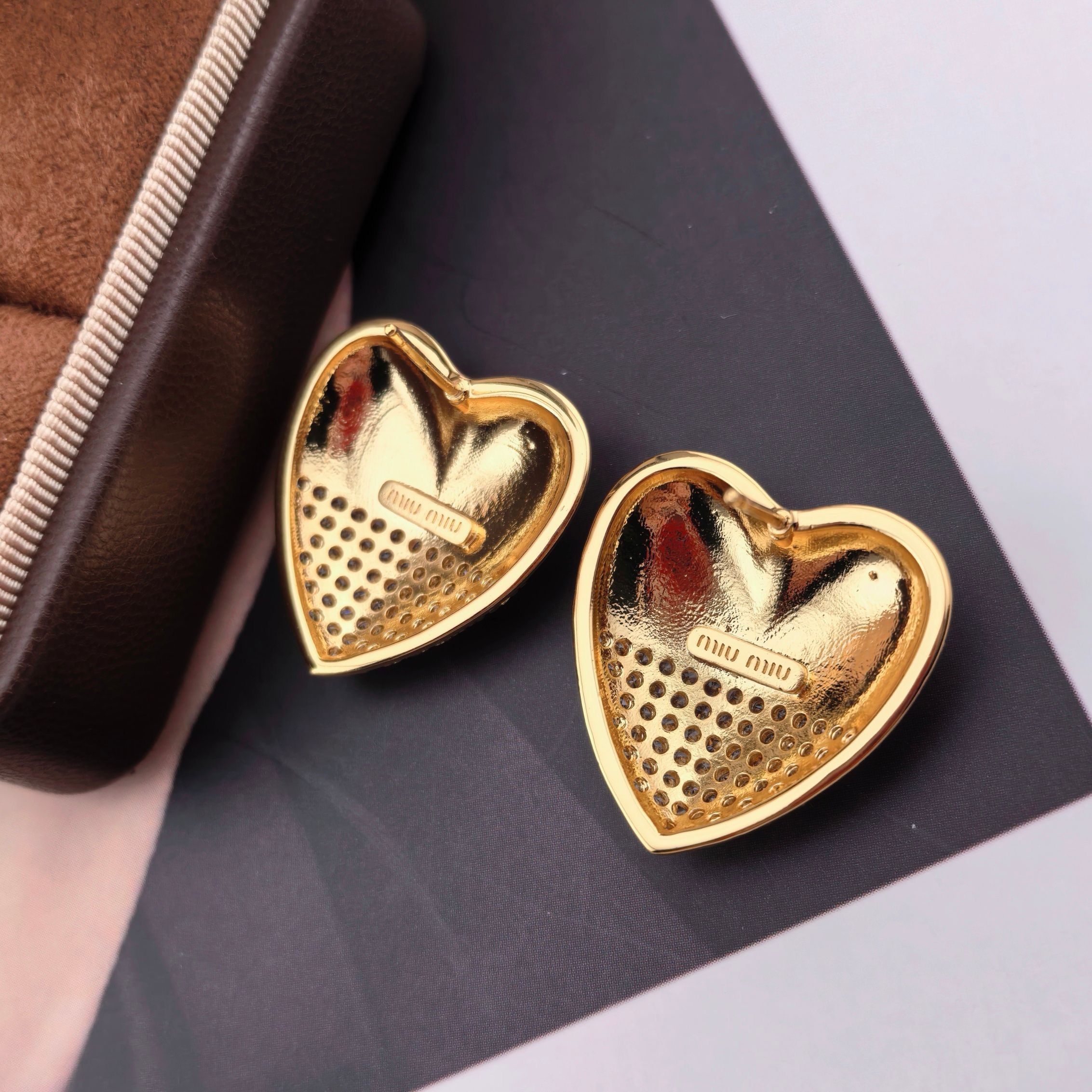 [TOP] Miu Miu Earrings - Pink and Gold