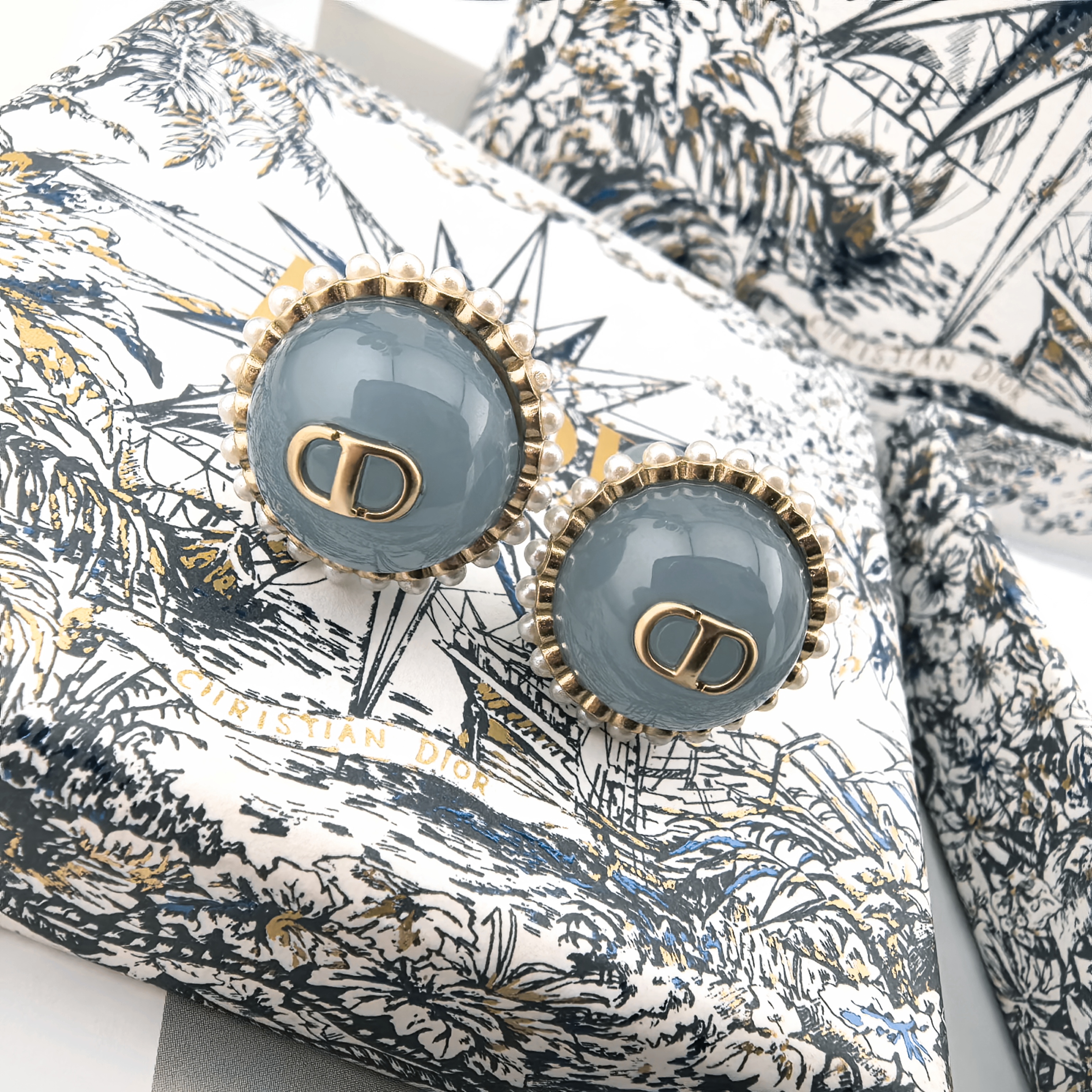 [TOP] Christian Dior Earring - Grey