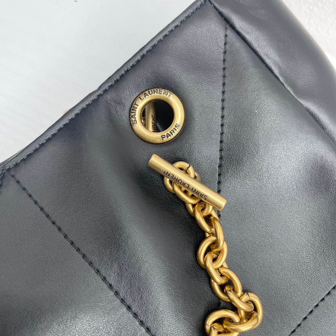 [TOP] Yves Saint Laurent YSL Jamie 4.3 Large POCHON Bag Lambskin 35x35x10cm - Black