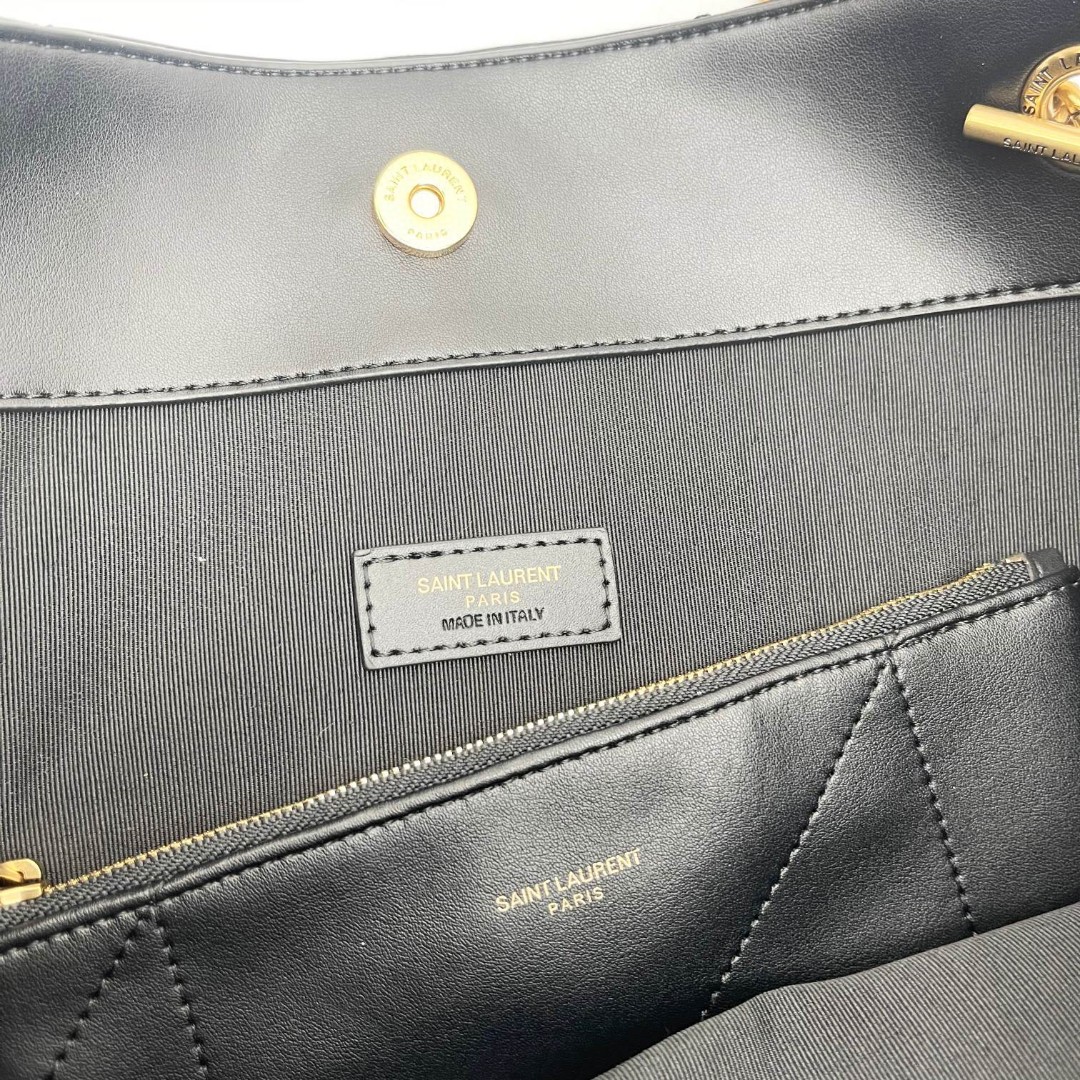 [TOP] Yves Saint Laurent YSL Jamie 4.3 Large POCHON Bag Lambskin 35x35x10cm - Black