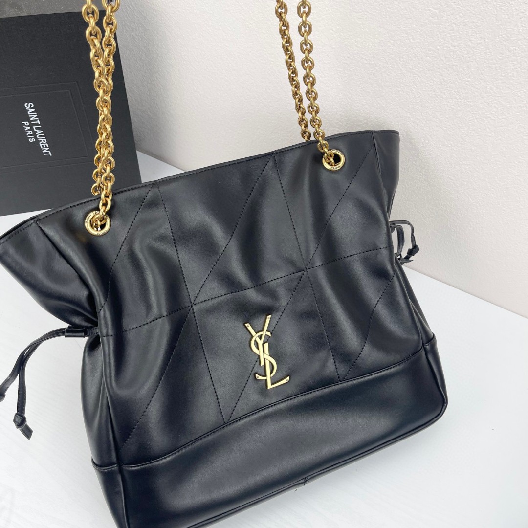 [TOP] Yves Saint Laurent YSL Jamie 4.3 Large POCHON Bag Lambskin 35x35x10cm - Black