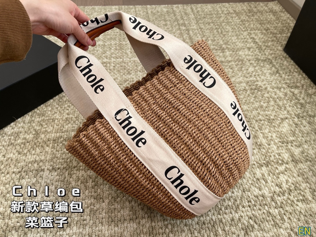 [TOP] Chloe Large Woody Tote Bag (38-20)x28cm - Beige