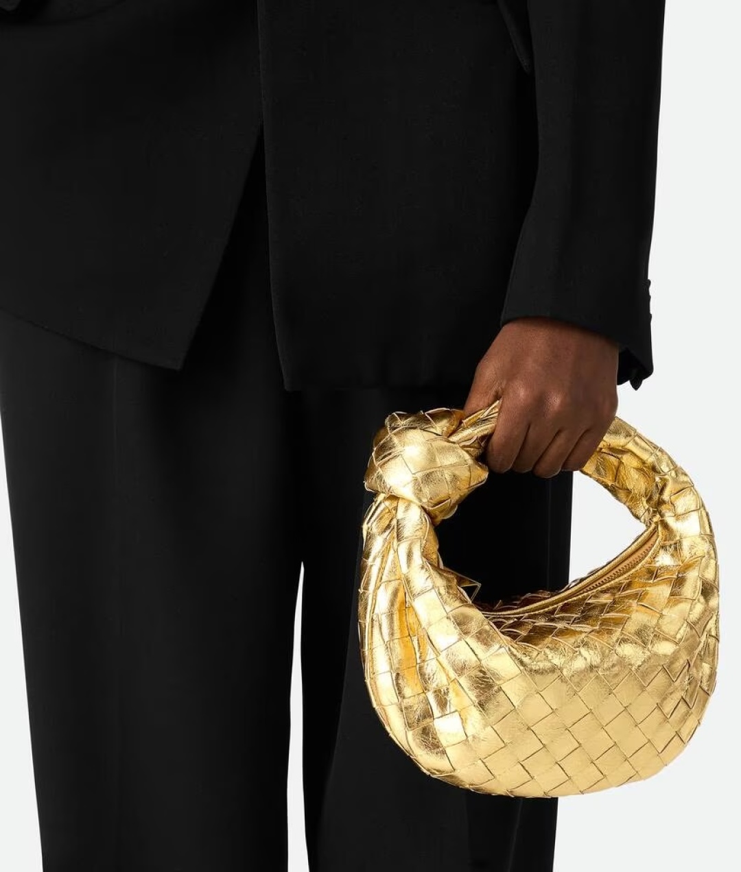 [TOP] Bottega Veneta BV Jodie Bag 26x13x8.5cm /36×21×13cm- Gold/Silver