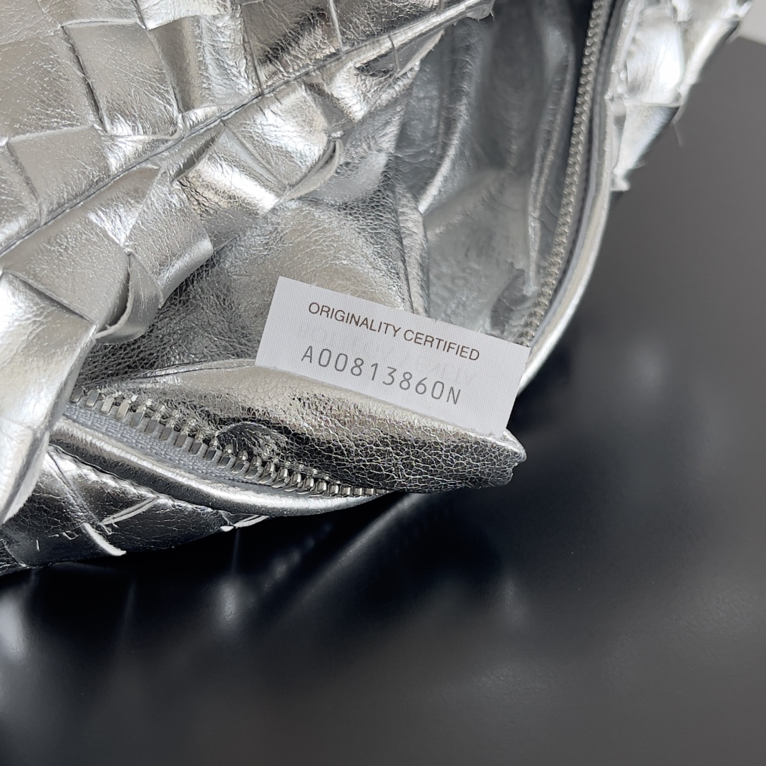 [TOP] Bottega Veneta BV Jodie Bag 26x13x8.5cm /36×21×13cm- Gold/Silver