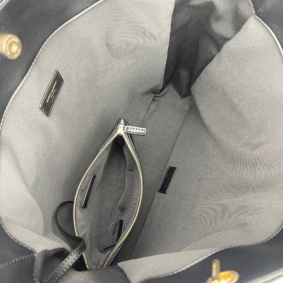 [TOP] Yves Saint Laurent YSL Jamie 4.3 Large POCHON Bag Lambskin 35x35x10cm - Black