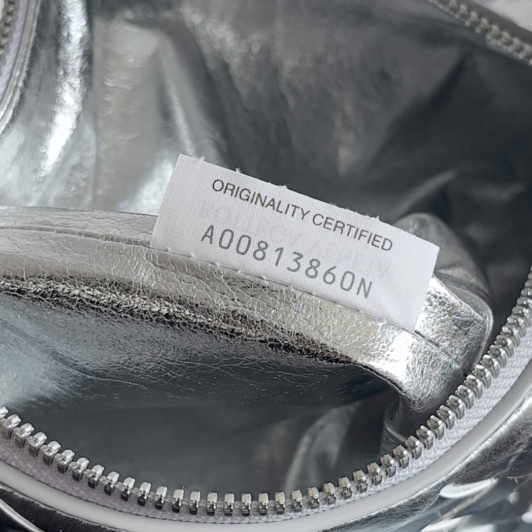 [TOP] Bottega Veneta BV Nappa Bag Lambskin 22x13x9cm - Silver/Gold