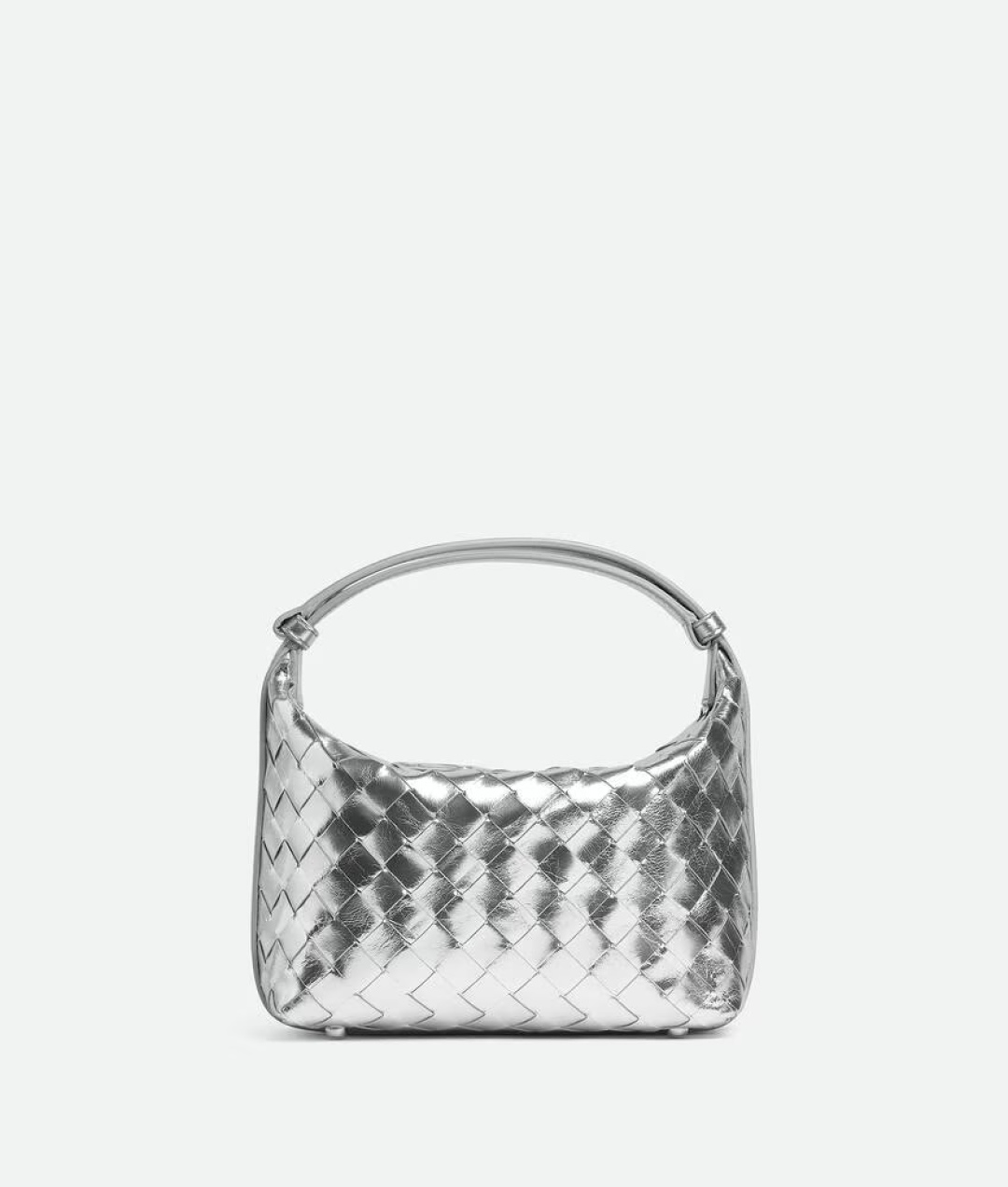 [TOP] Bottega Veneta BV Nappa Bag Lambskin 22x13x9cm - Silver/Gold