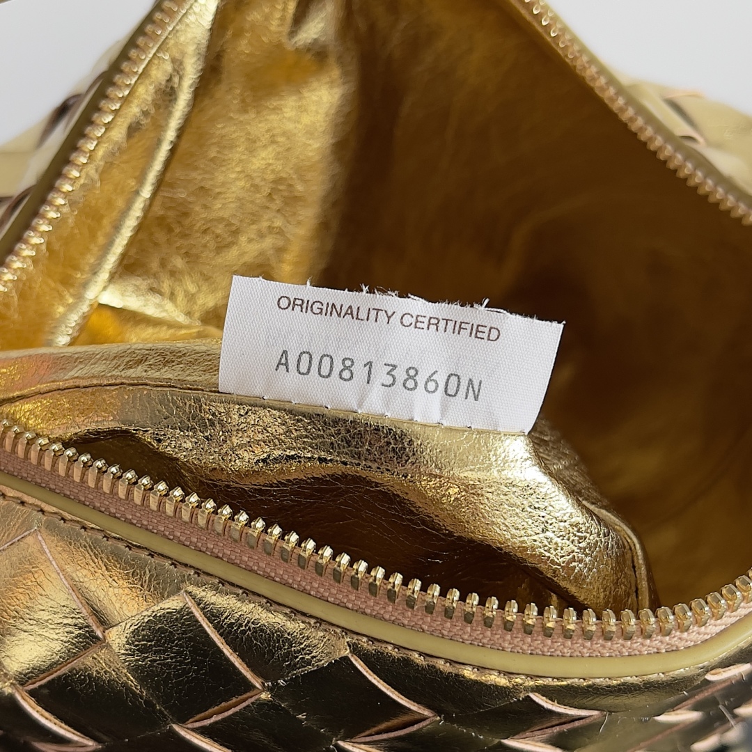 [TOP] Bottega Veneta BV Nappa Bag Lambskin 22x13x9cm - Silver/Gold