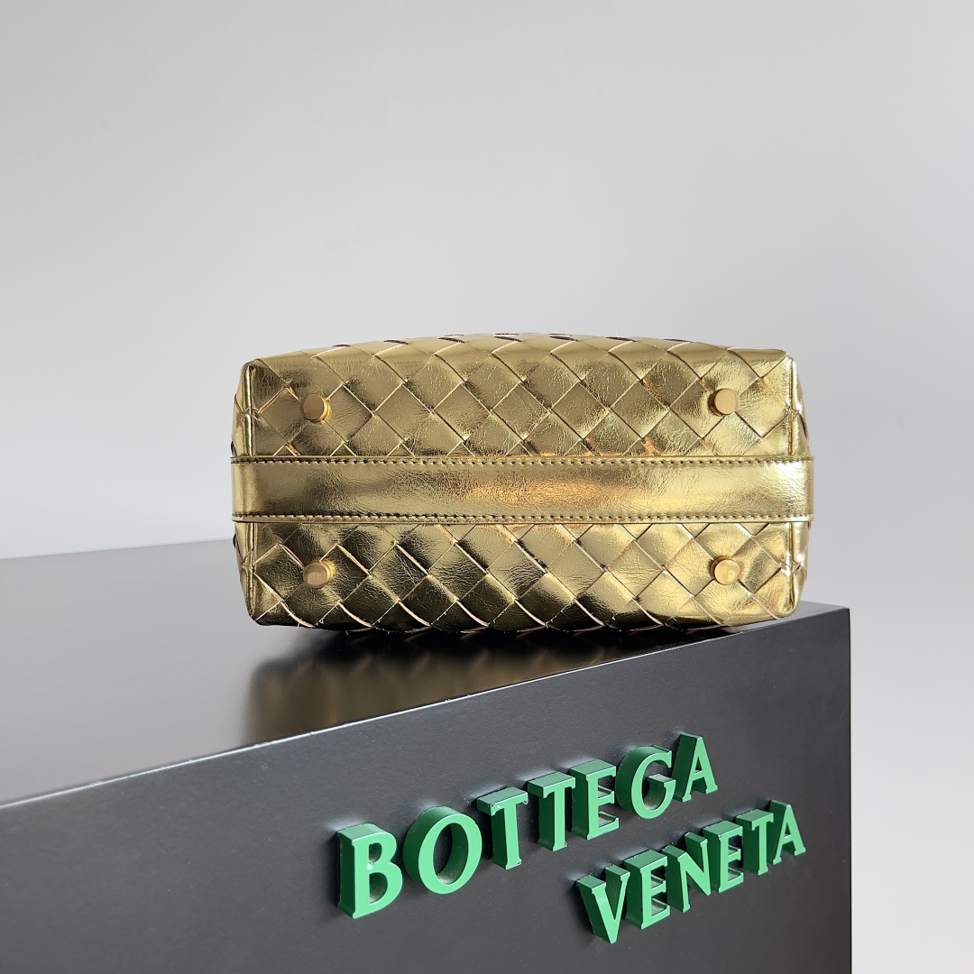 [TOP] Bottega Veneta BV Nappa Bag Lambskin 22x13x9cm - Silver/Gold