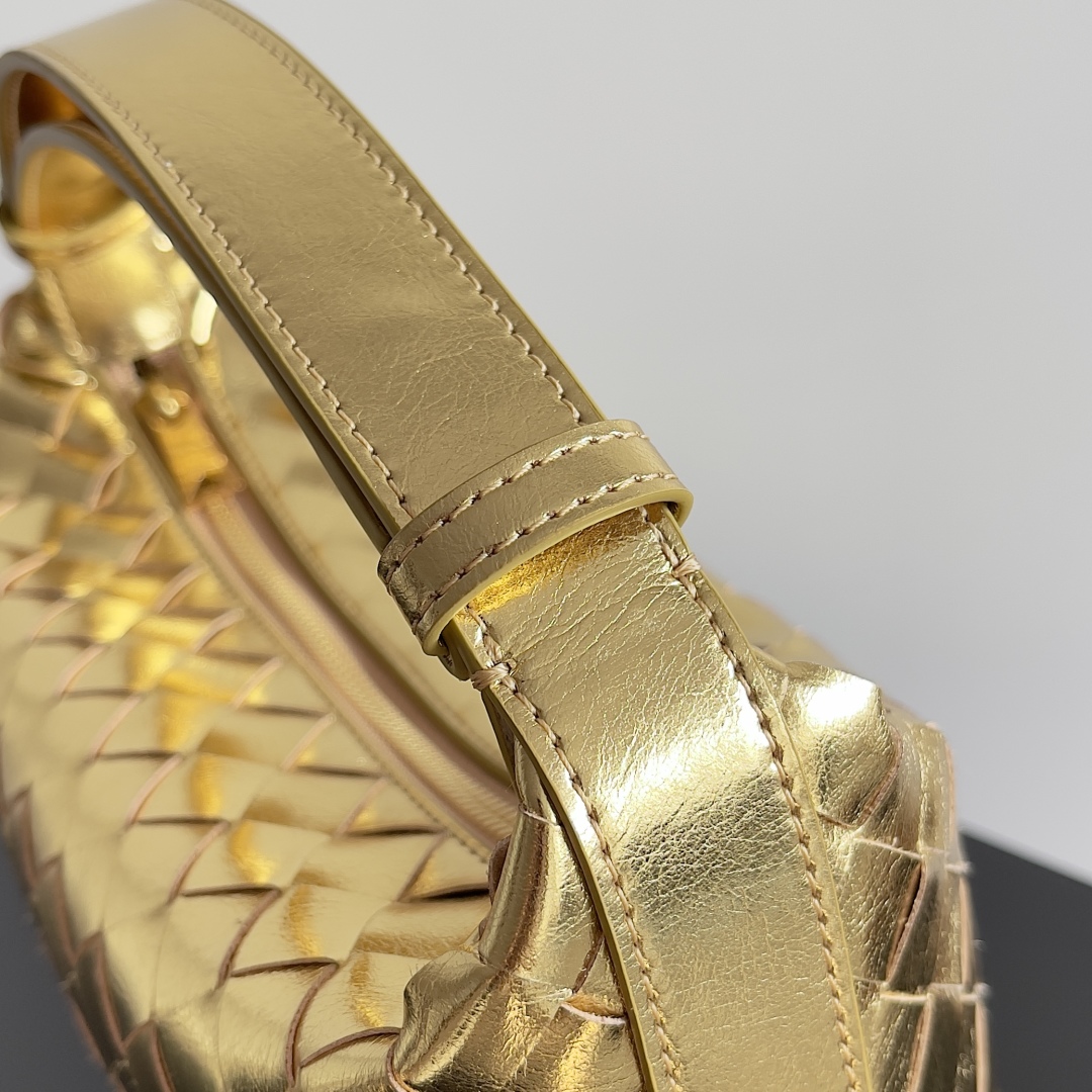 [TOP] Bottega Veneta BV Nappa Bag Lambskin 22x13x9cm - Silver/Gold