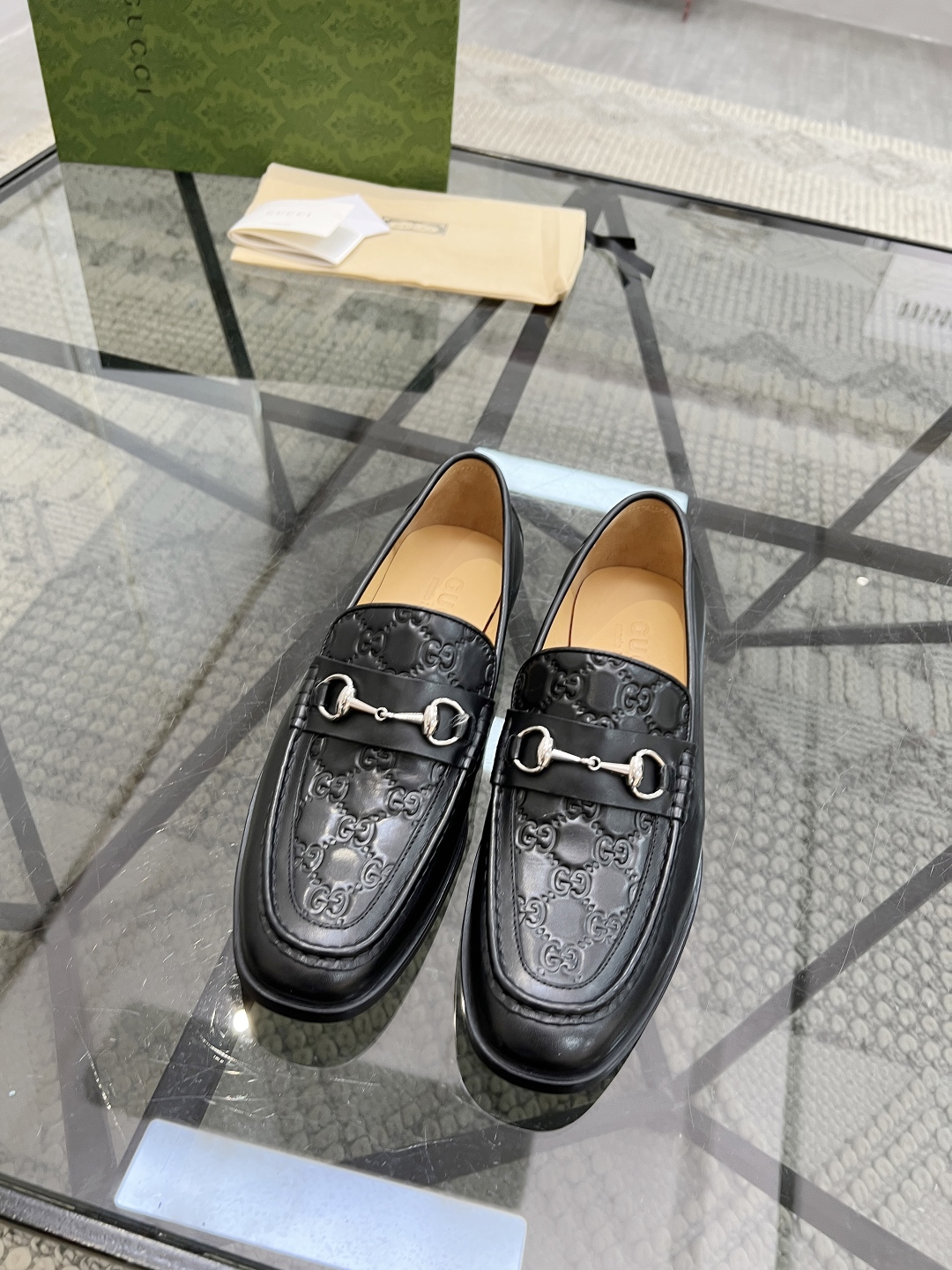 [TOP] GUCCI Men's Casual Leather Shoes - Black