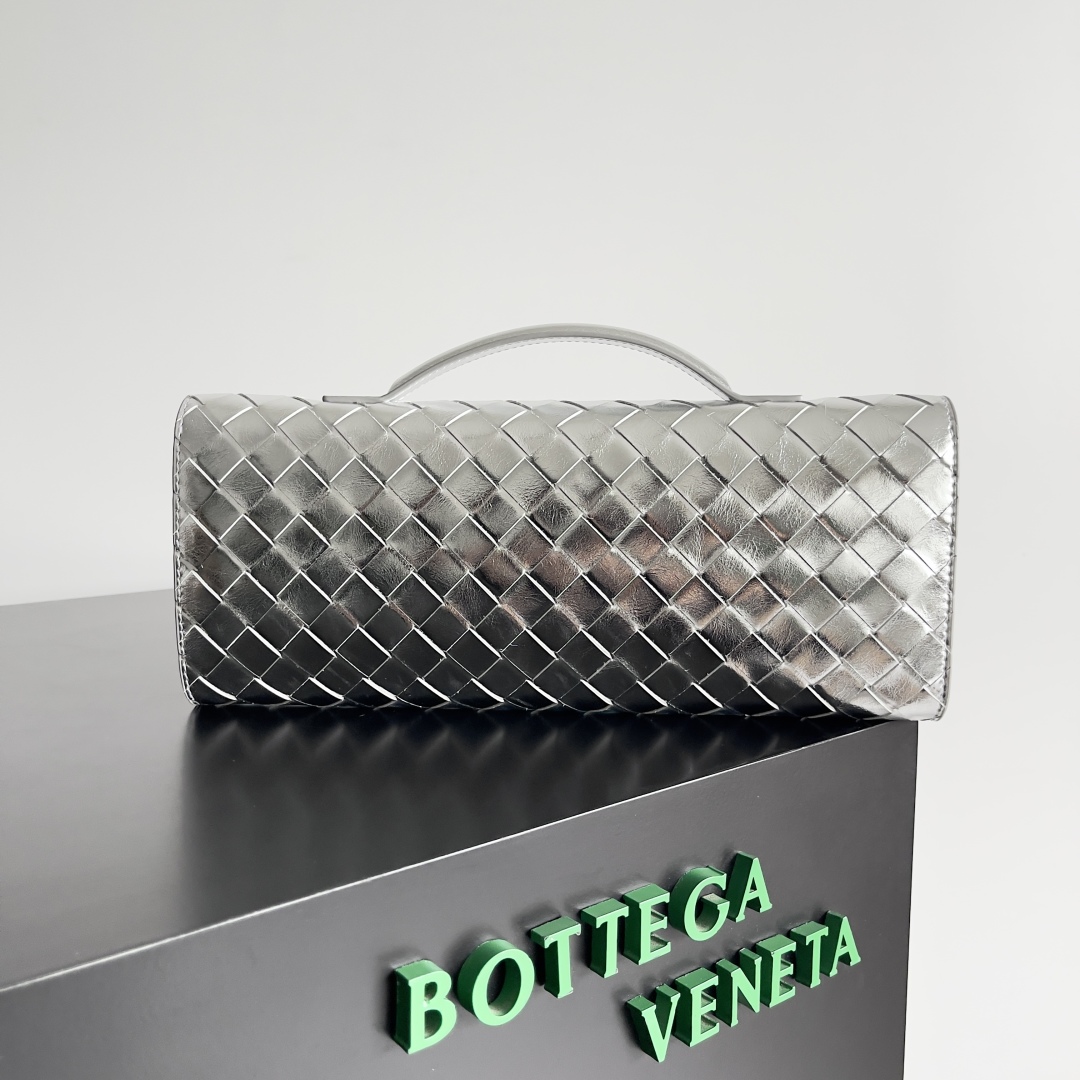 [TOP] Bottega Veneta BV Andiamo Evening Clutch Bag 31*13*3cm - Gold/ Silver
