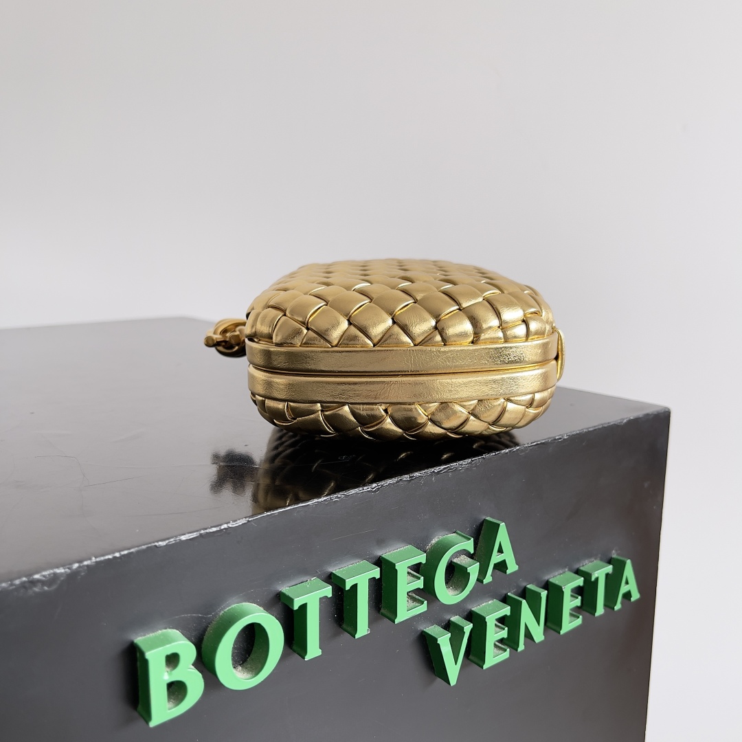 [TOP] Bottega Veneta BV Evening Clutch Bag 20.5x6x12.5cm - Gold/ Silver