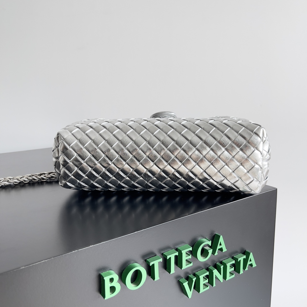 [TOP] Bottega Veneta BV Lauren 1980 Clutch Bag 27x15x8cm/31.5x16.5x11cm - Gold/Silver