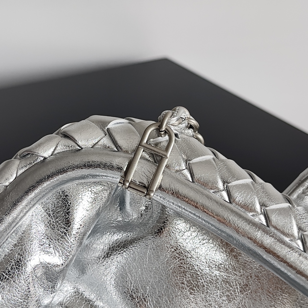 [TOP] Bottega Veneta BV Lauren 1980 Clutch Bag 27x15x8cm/31.5x16.5x11cm - Gold/Silver