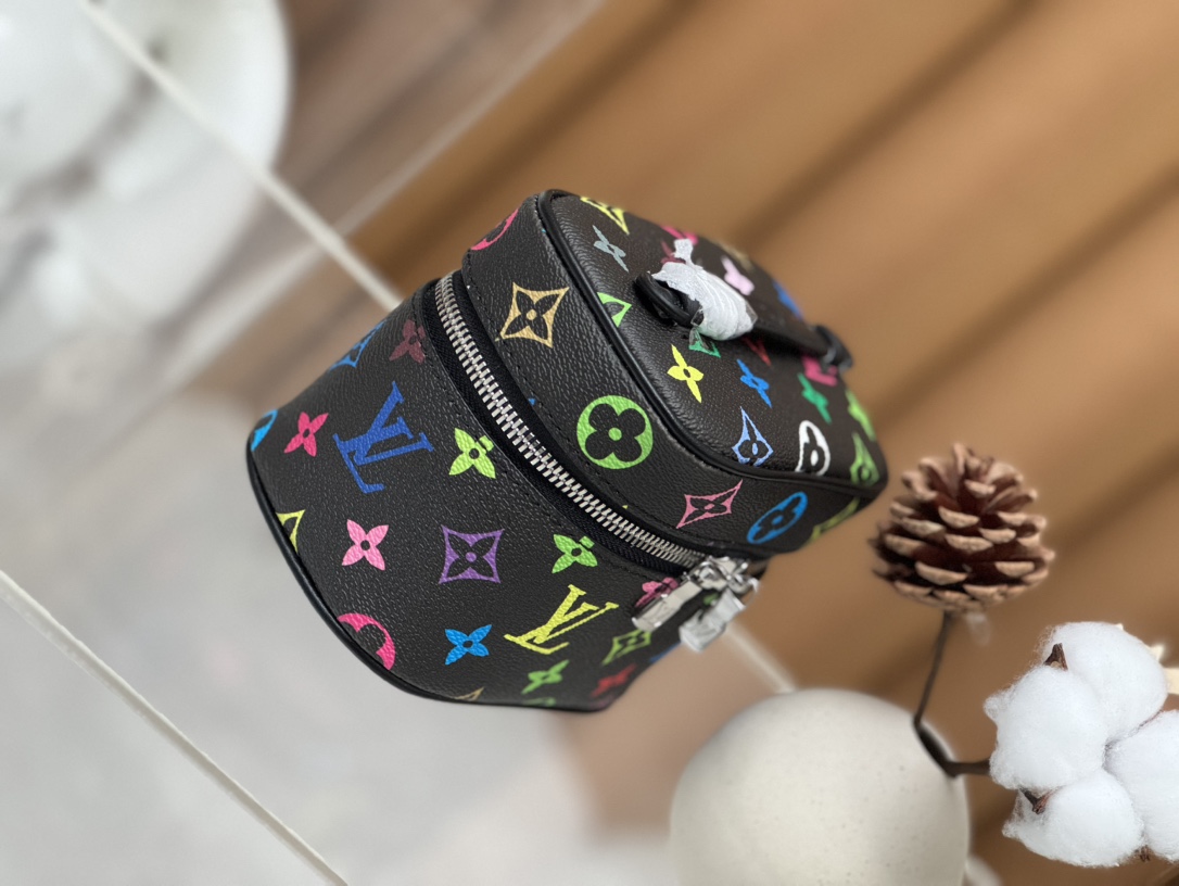 [TOP] Louis Vuitton LV Nice Nano Bag 14x10.2x8.5cm - Black