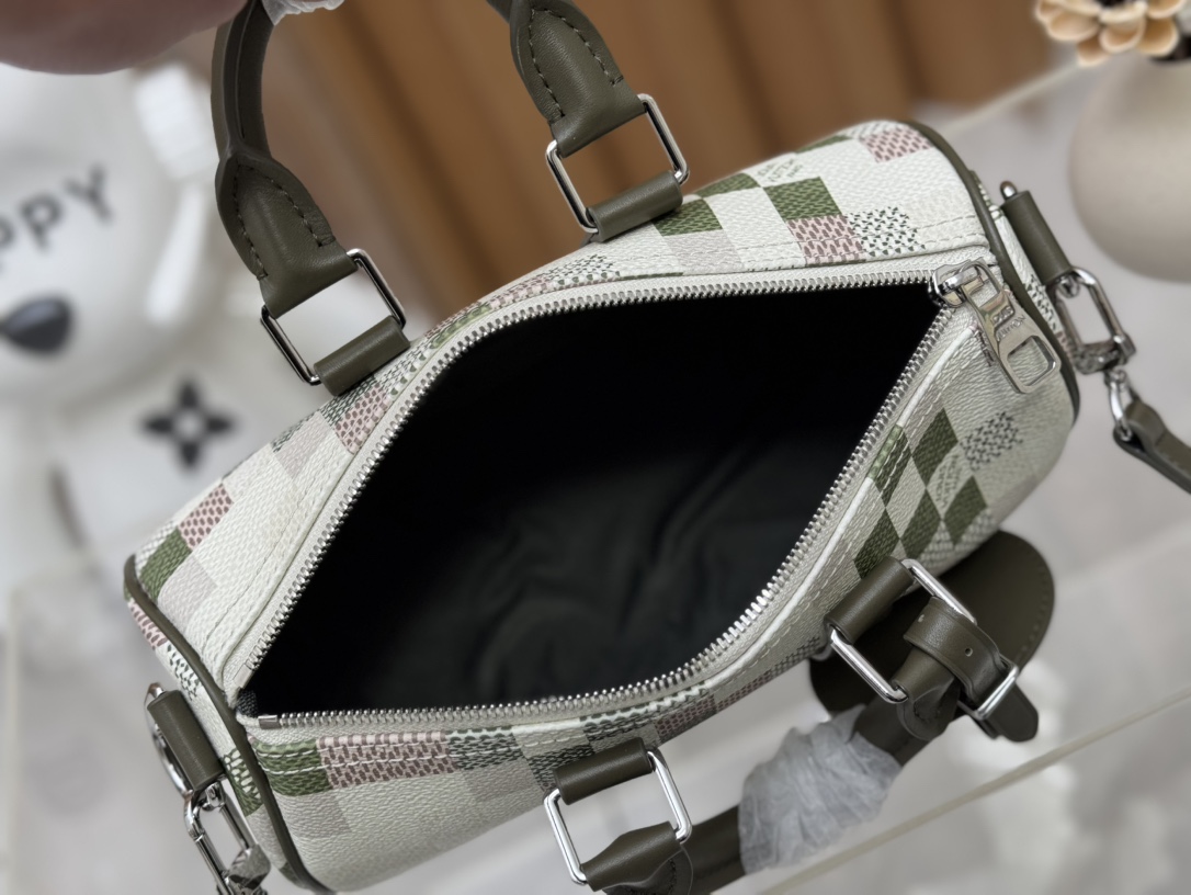 [TOP] Louis Vuitton LV Keepall Bandoulière 25 Handbag 25 x 15 x 11cm - Green and Beige