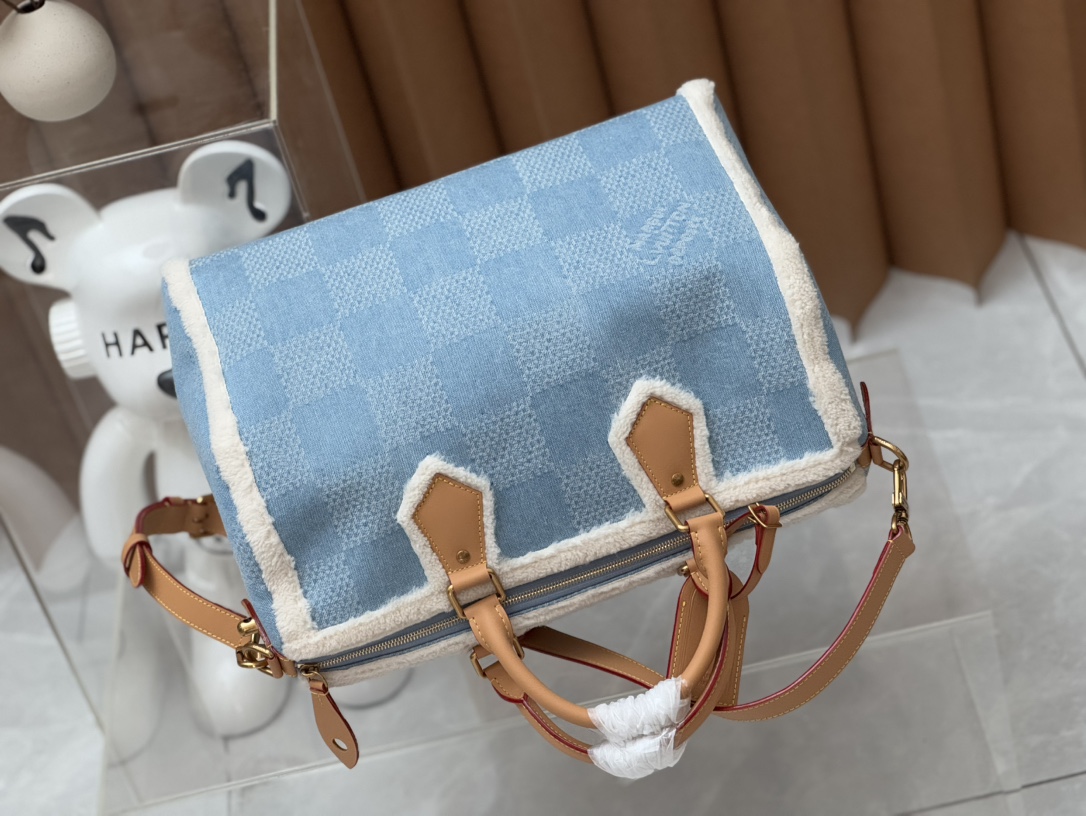 [TOP] Louis Vuitton LV Speedy 40 Bandoulière Bag Damier Denim 40 x 26 x 23 cm - Blue