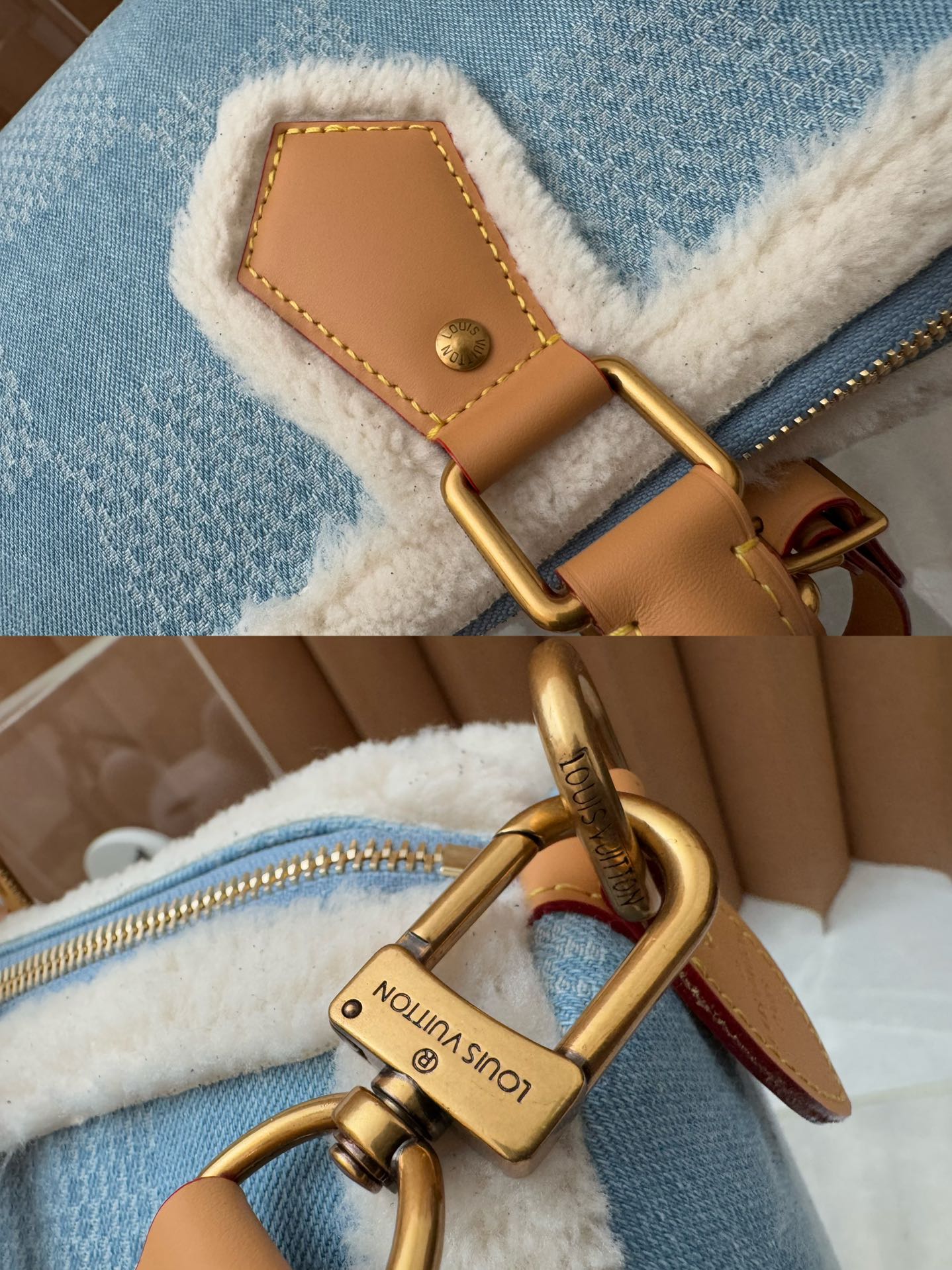 [TOP] Louis Vuitton LV Speedy 40 Bandoulière Bag Damier Denim 40 x 26 x 23 cm - Blue