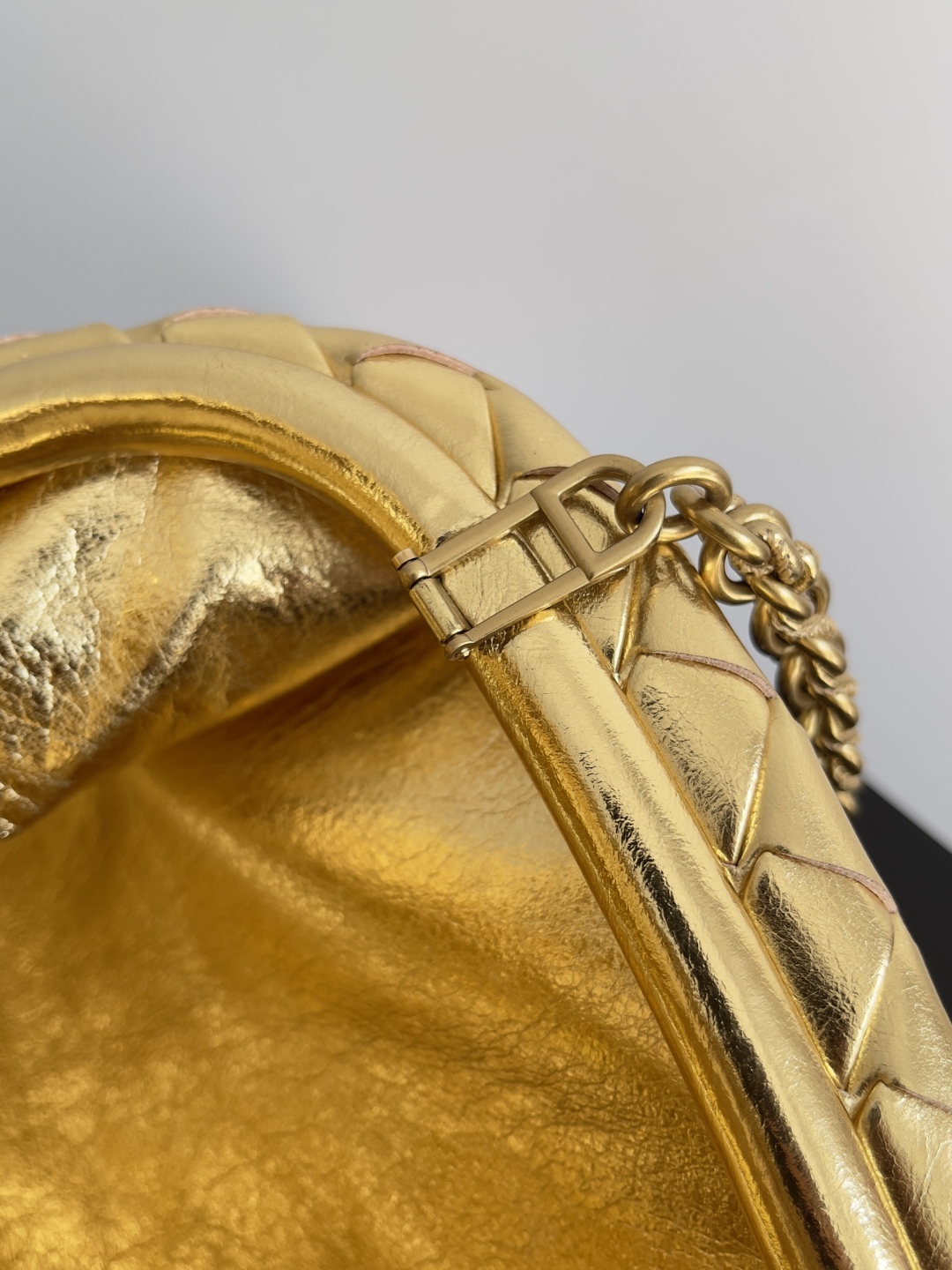 [TOP] Bottega Veneta BV Lauren 1980 Clutch Bag 27x15x8cm/31.5x16.5x11cm - Gold/Silver