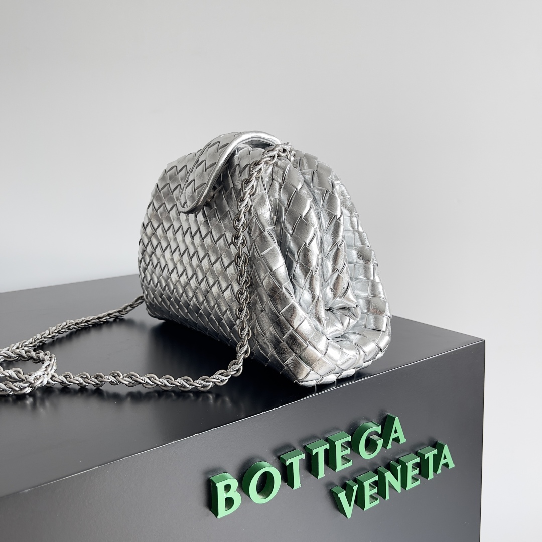 [TOP] Bottega Veneta BV Lauren 1980 Clutch Bag 27x15x8cm/31.5x16.5x11cm - Gold/Silver
