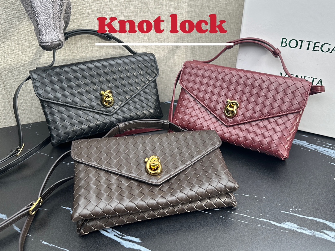 [TOP] Bottega Veneta BV Summer Intrecciato Knot Lock Bag 25×16×5.5cm - 3 Color