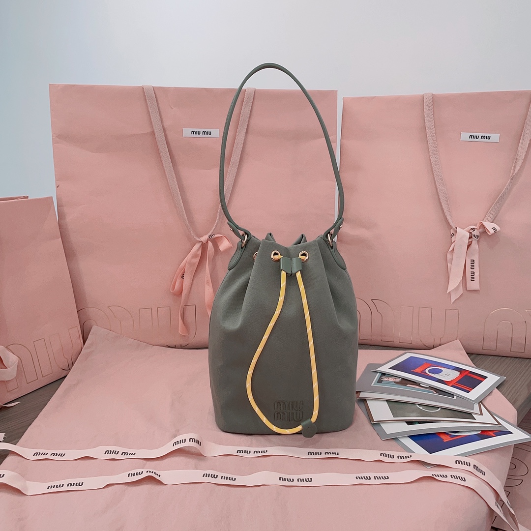 [TOP] Miu Miu Canvas Bucket Bag - 2 Color