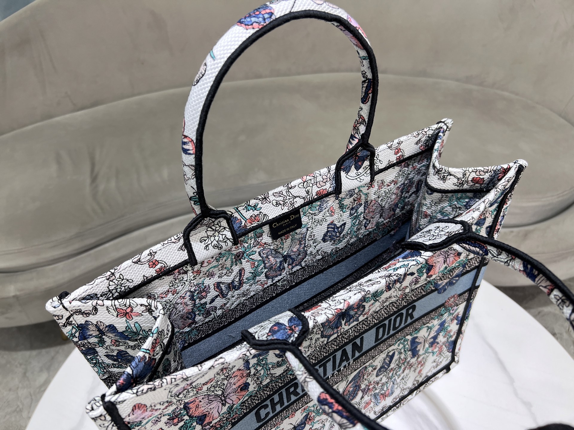 [TOP] Christian Dior  Book Tote Bag - 3 Sizes - White and Blue