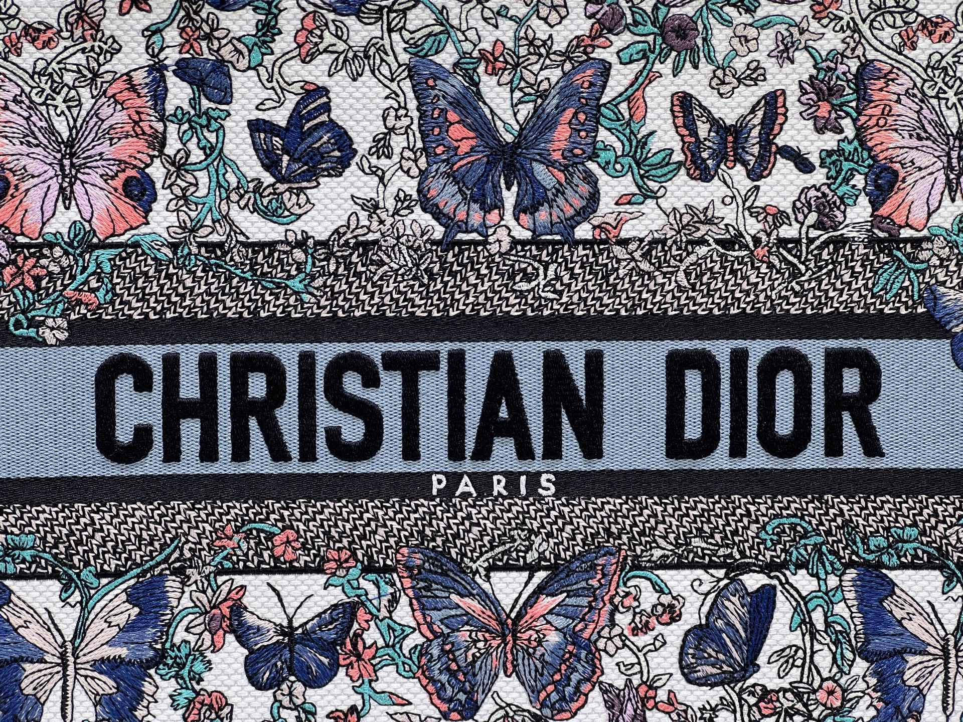 [TOP] Christian Dior  Book Tote Bag - 3 Sizes - White and Blue