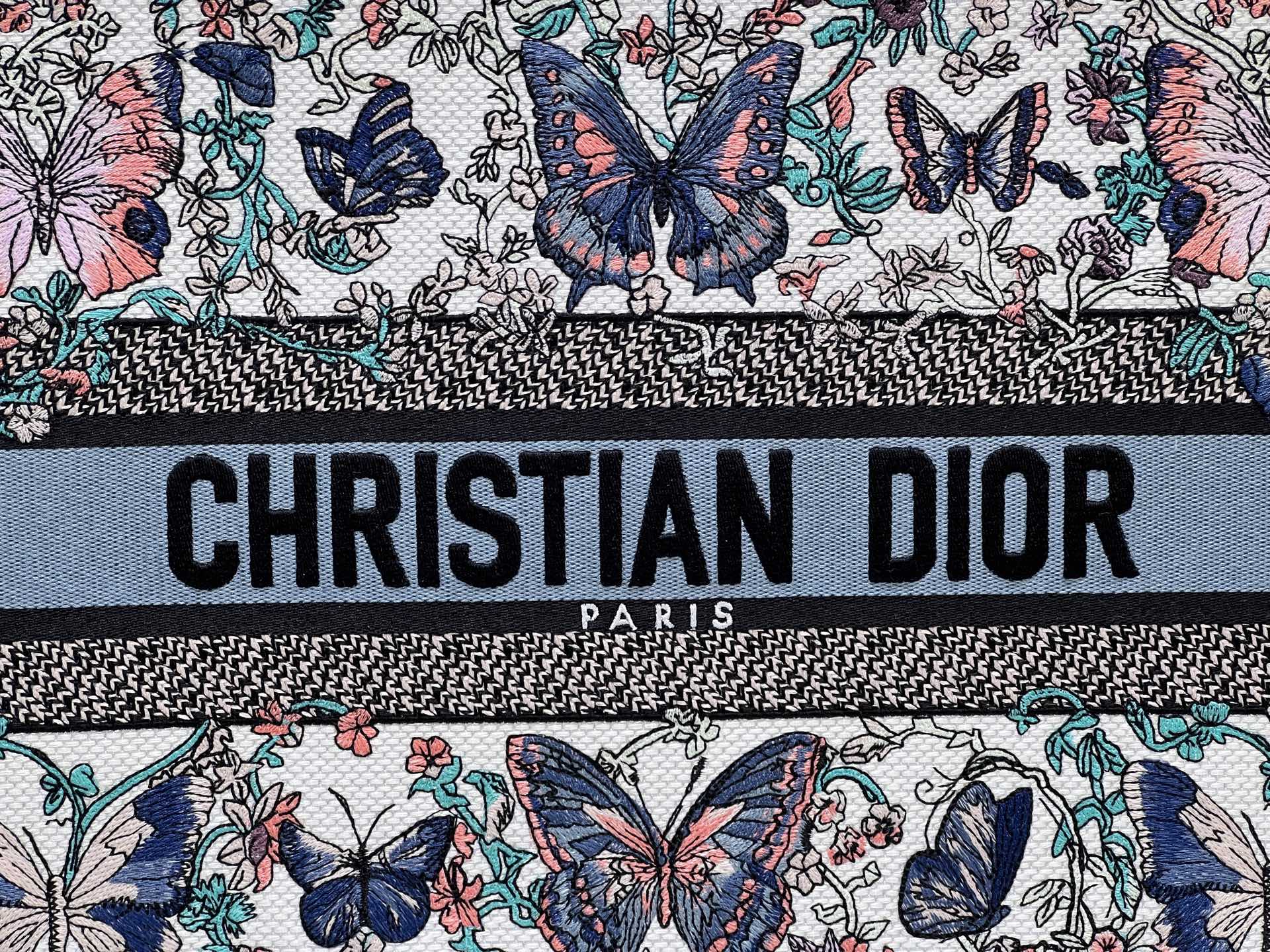[TOP] Christian Dior  Book Tote Bag - 3 Sizes - White and Blue
