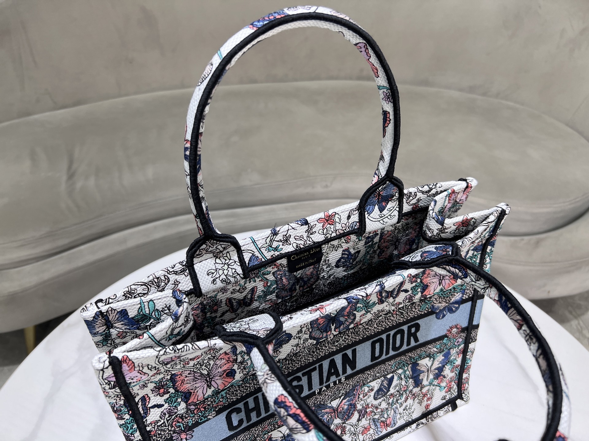 [TOP] Christian Dior  Book Tote Bag - 3 Sizes - White and Blue