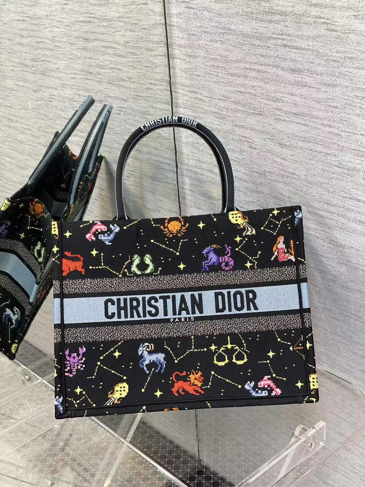 [TOP] Christian Dior  Book Tote Bag - 3 Sizes - Black