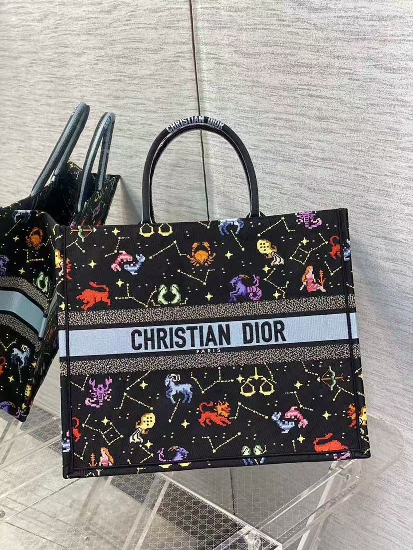 [TOP] Christian Dior  Book Tote Bag - 3 Sizes - Black