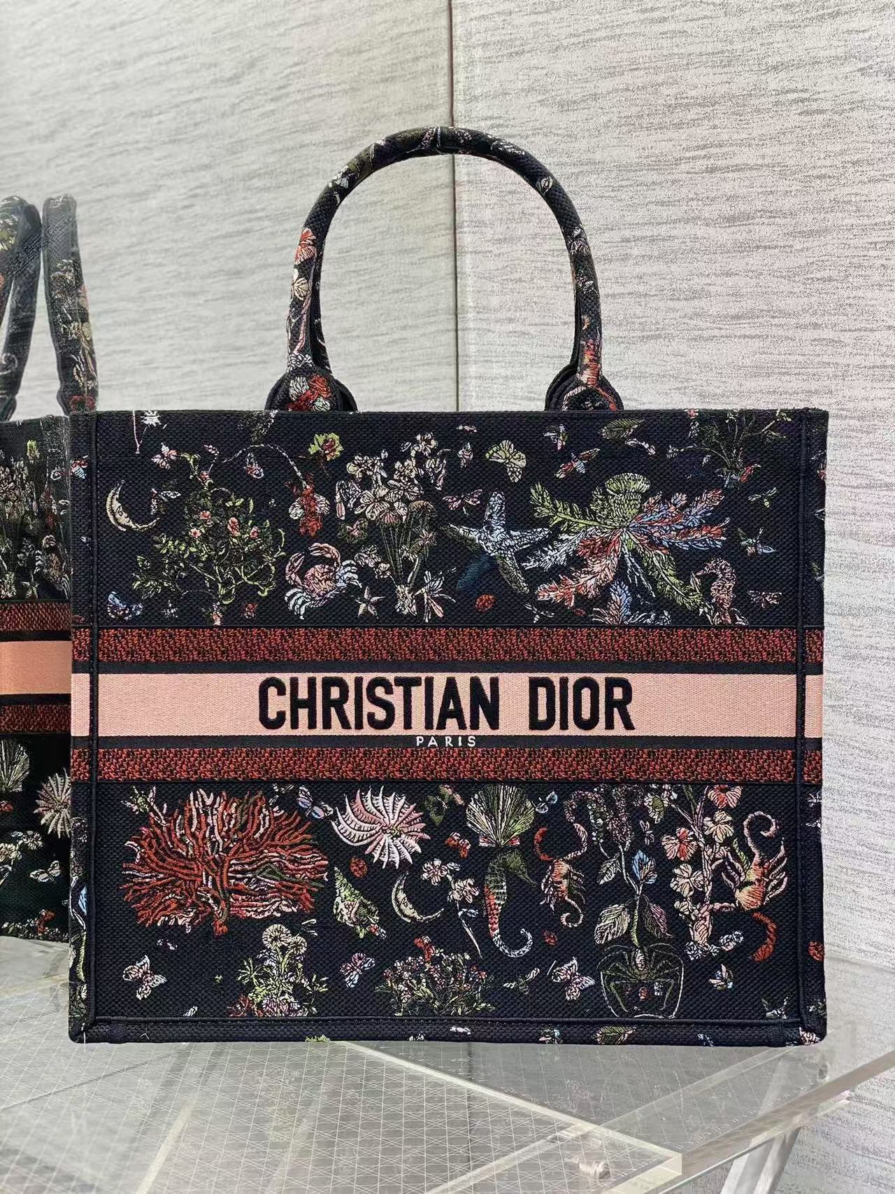 [TOP] Christian Dior  Book Tote Bag - 3 Sizes - Black