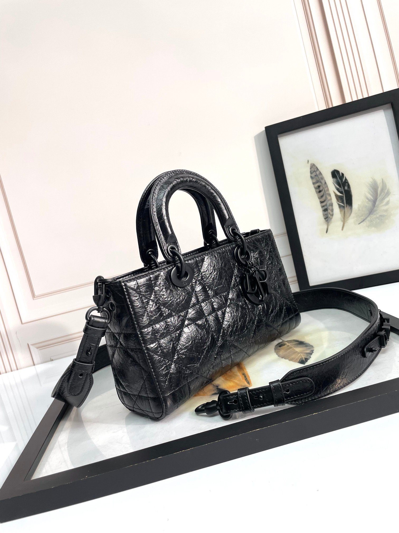 [TOP] Christian Dior Lady D-Joy Bag 26 x 15 x 8 cm  - Black