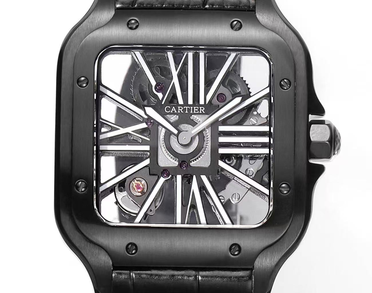 [TOP] Cartier Santos  Watches 39.8mm - Black
