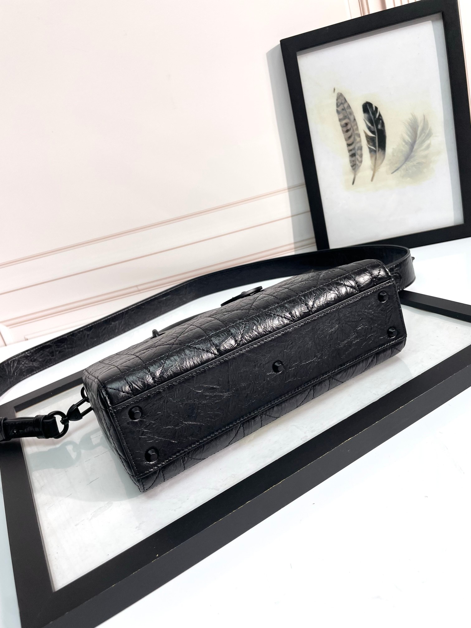 [TOP] Christian Dior Lady D-Joy Bag 26 x 15 x 8 cm  - Black