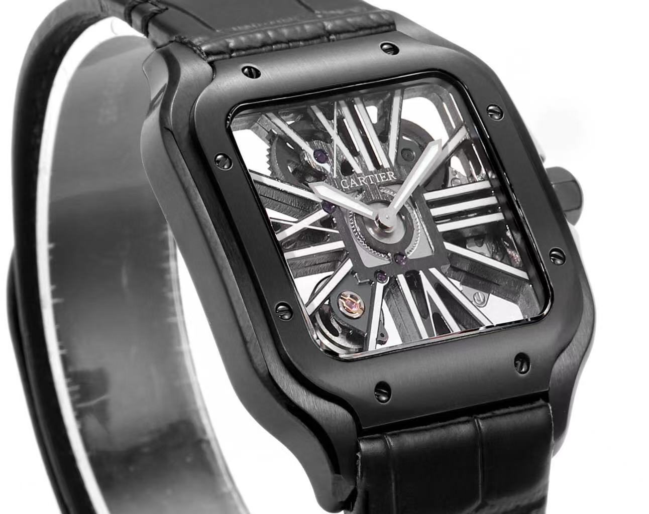 [TOP] Cartier Santos  Watches 39.8mm - Black