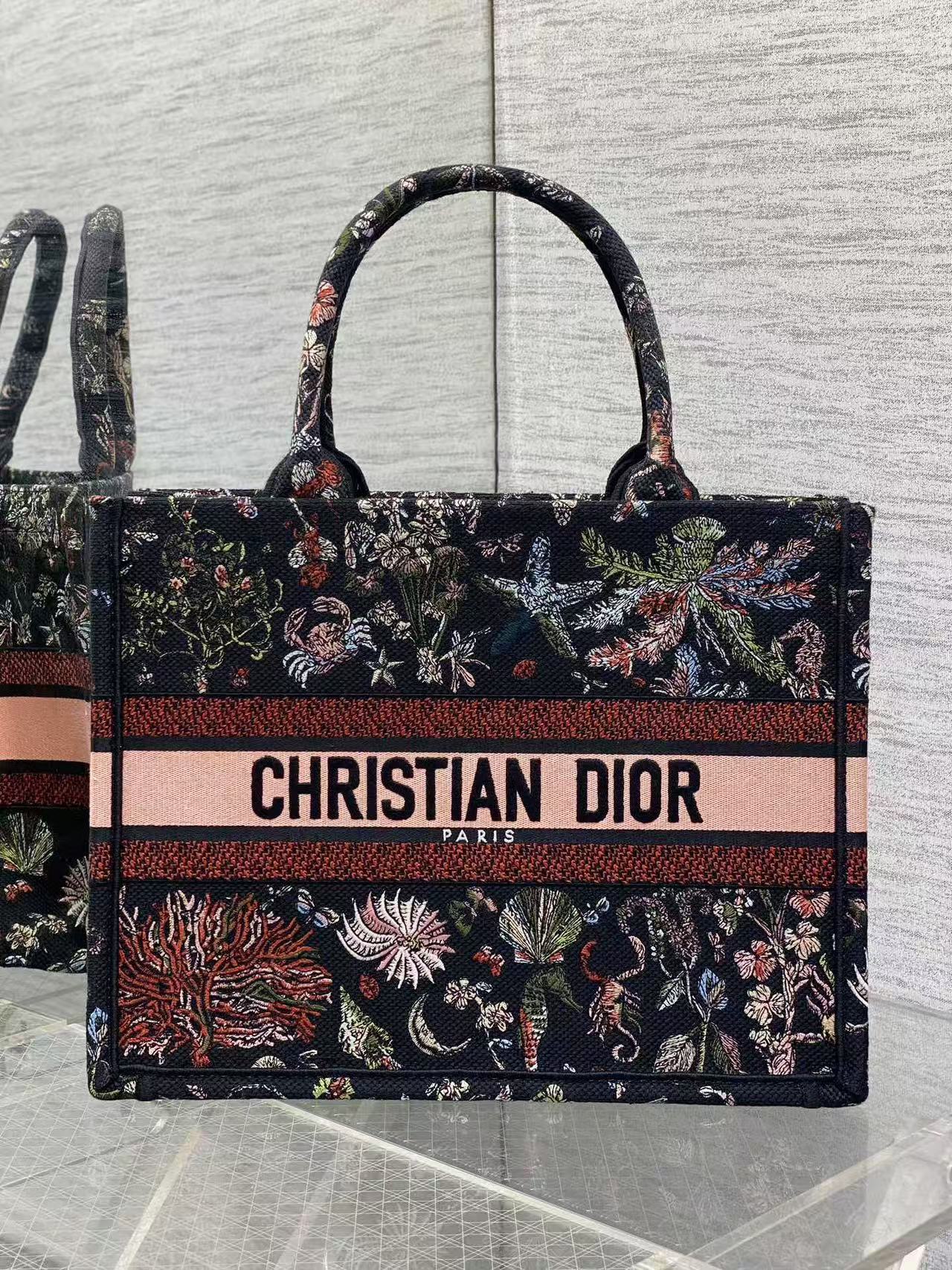 [TOP] Christian Dior  Book Tote Bag - 3 Sizes - Black