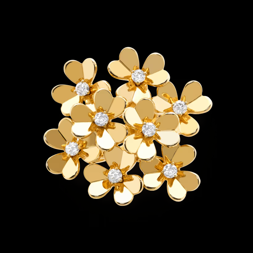 [TOP] Van Cleef & Arpels Frivole Ring With 8 flowers-Gold