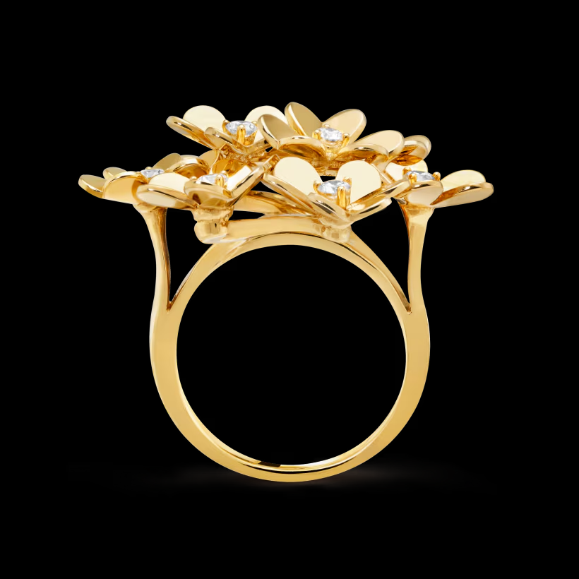 [TOP] Van Cleef & Arpels Frivole Ring With 8 flowers-Gold
