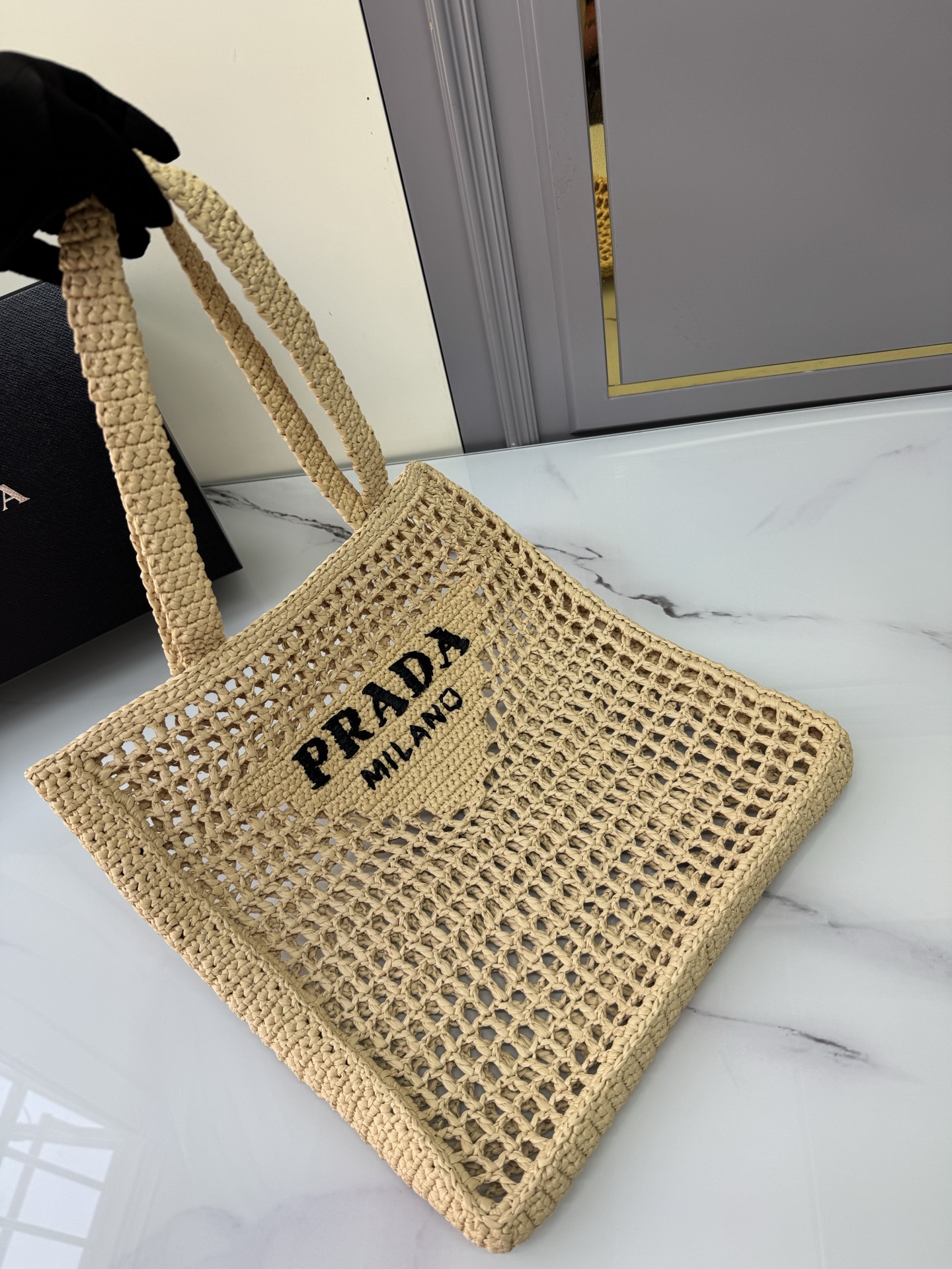 [Top] PRADA Weave Tote Bag 38x36x3cm - 3 Colour